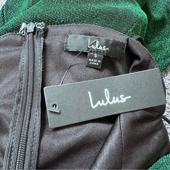 NWT Lulus Take Me Anywhere Asymmetric Neck Sparkle Knit Minidress small - Picture 6 of 9